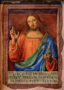 Bernardino Luini, Christ bénissant, fresque déposée, (1,40 × 1,10 m), v.1520, musée du Louvre