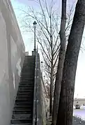 Quai de Bourbon : escalier menant aux berges de la Seine.