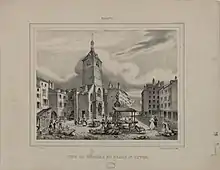 La Place Saint-Epvre (vers 1850).