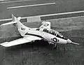 Un F9F-8T sur l'USS Saratoga.