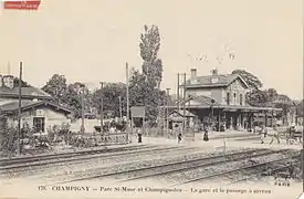 Installations de la gare de Champigny, en janvier 1913.