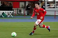 Philipp Hosiner sous le maillot autrichien face aux Îles Féroé.