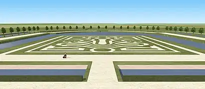 Restitution du grand parterre du château de Fitz-James, XVIIIe siècle