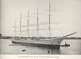 Le France II, voilier construit en 1911 à Lormont et resté le plus grand du monde pendant 77 ans.