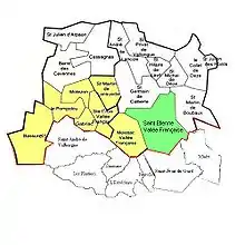 carte plaçant Saint-Étienne dans la communauté de commune