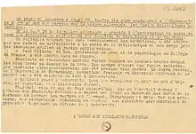 Image d'un tract relatif à la rafle de Clermont-Ferrand (25 novembre 1943)