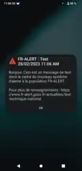 Message d'alerte sur Android