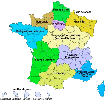 Circonscriptions des directions interrégionales des douanes.