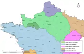 Localisation du département de l'Orne sur la carte des bassins hydrographiques français.