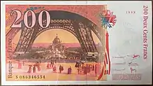 200 francs Gustave Eiffel, Face verso