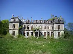 Le château avec le site débroussaillé.