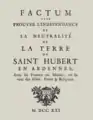 Factum pour prouver l'indépendance et la neutralité de la Terre de Saint-Hubert, publié en 1721