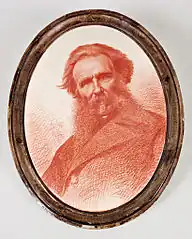 Médaillon ovale, autoportrait d’Achille Farina, Faenza, 1876.