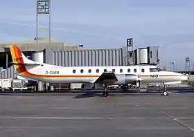 D-CABB, l'appareil impliqué dans l'accident, ici à l'aéroport de Paris-Charles de Gaulle en mars 1985.