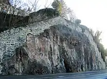 Falaise taillée dans le gneiss