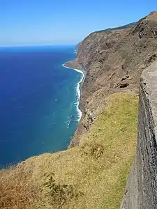 Falaises de Baixa de Ribeira dos Moinhos, à l'ouest de Ponta do Pargo