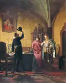 Serment du Faux Dmitri au roi polonais Sigismond III  pour l'introduction du catholicisme en Russie 1874