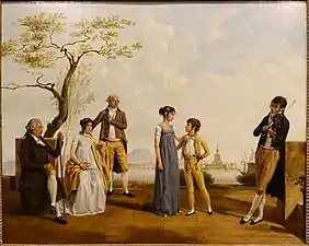 Portrait de famille devant un port (1800), musée des beaux-arts de Montréal.