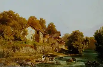 Lavandières dans les Alpes du Sud (1870), 60 × 90 cm, collection particulière.