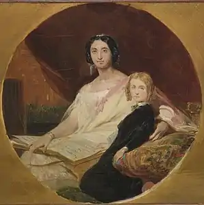 Portraits de la duchesse d'Uzès, née Talhouët et de sa fille aînée, Léon Cogniet (1794–1880)
