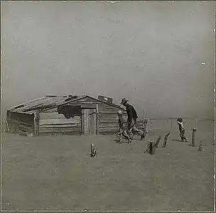 Arthur Rothstein, Tempête de sable. Comté de Cimarron, 1937. Épreuve gélatino-argentique. Washington, bibliothèque du Congrès.