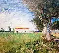 Ferme dans un champ de blé, Vincent van Gogh, huile sur toile, Arles, 1888
