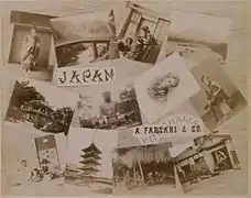 Japon, entre 1885 et 1890. Photographie à l'albumine.Photomontage de plusieurs clichés de A. Farsari & Co..