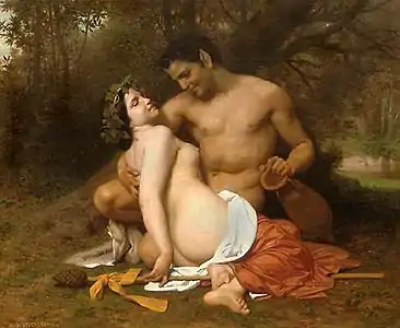 William Bouguereau, Faune et bacchante (1861), localisation inconnue.