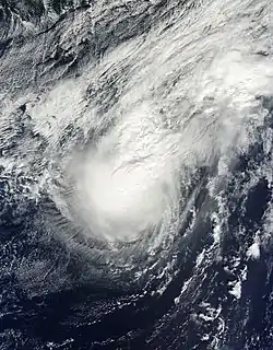 L'ouragan Fay le 12 octobre 2014 à 14 h 55 UTC.