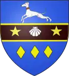 Blason azur, sable et or