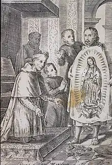 Gravure sur la publication « Felicidad de Mexico » en 1675.