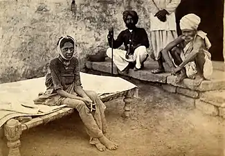 Femme atteinte de la peste bubonique, Karachi, 1897