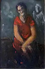 Femme en rouge, huile sur toile, localisation inconnue.