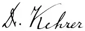 signature de Ferdinand Kehrer