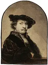 Portrait de Rembrandt, dessin de Ferdinand Bol (1640, National Gallery of Art), d'après l'Autoportrait à l'âge de 34 ans.