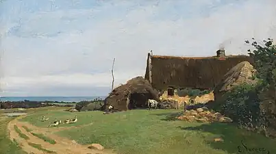 Ferme au bord de la mer