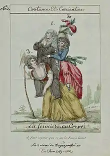 Femme du Tiers état portant sur son dos les femmes de la noblesse et du clergé (1789).