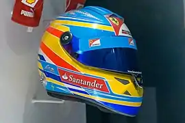 Le casque d'Alonso chez Ferrari en 2012.