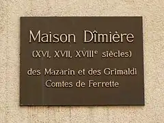 Maison Dimière des Mazarin et des Grimaldi, comtes de Ferrette.