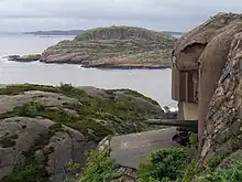 blockhaus en Norvège avec un béton de camouflage.