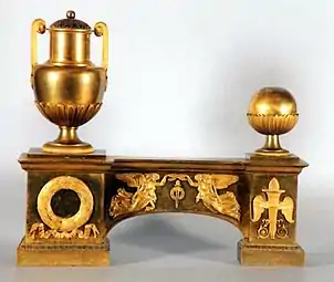 Feu, vers 1808-1810, bronze doré, Ravrio, Mobilier National.