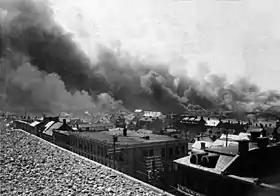 La ville de Hull en train de brûler.