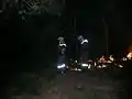 Feu tactique allumé de nuit par le pôle DFCI de l'ONF durant l'incendie de la Colle Noire en 2005.