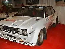 La Fiat 131 Abarth 1 de Walter Rohrl lors du Rallye Sanremo 1980.