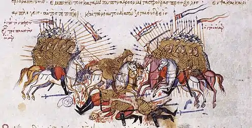 Bataille entre armées byzantine et arabe