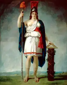 Allégorie de la première République Française par Antoine-Jean Gros. Le bonnet phrygien rouge est un symbole du républicanisme français.