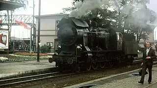 Pologne : Une 230 série Ok55 des Chemins de Fer Polonais, août 1976.