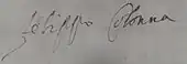 signature de Filippo I Colonna, prince de Paliano