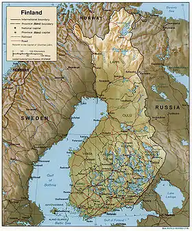 carte : Géographie de la Finlande