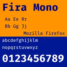 Description de l'image Fira Mono font specimen.png.